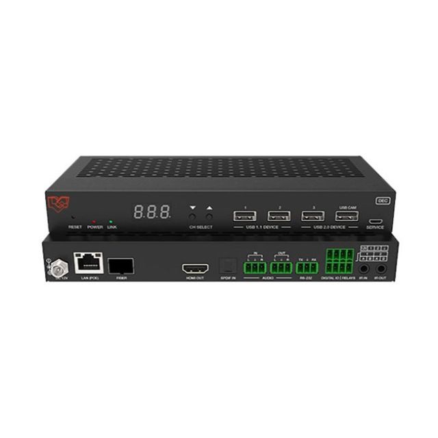VigilLink 1G JPEG2000 4K60 4:4:4 AVoIP Receiver with Videowall Processing (KVM, IR, RS-232)