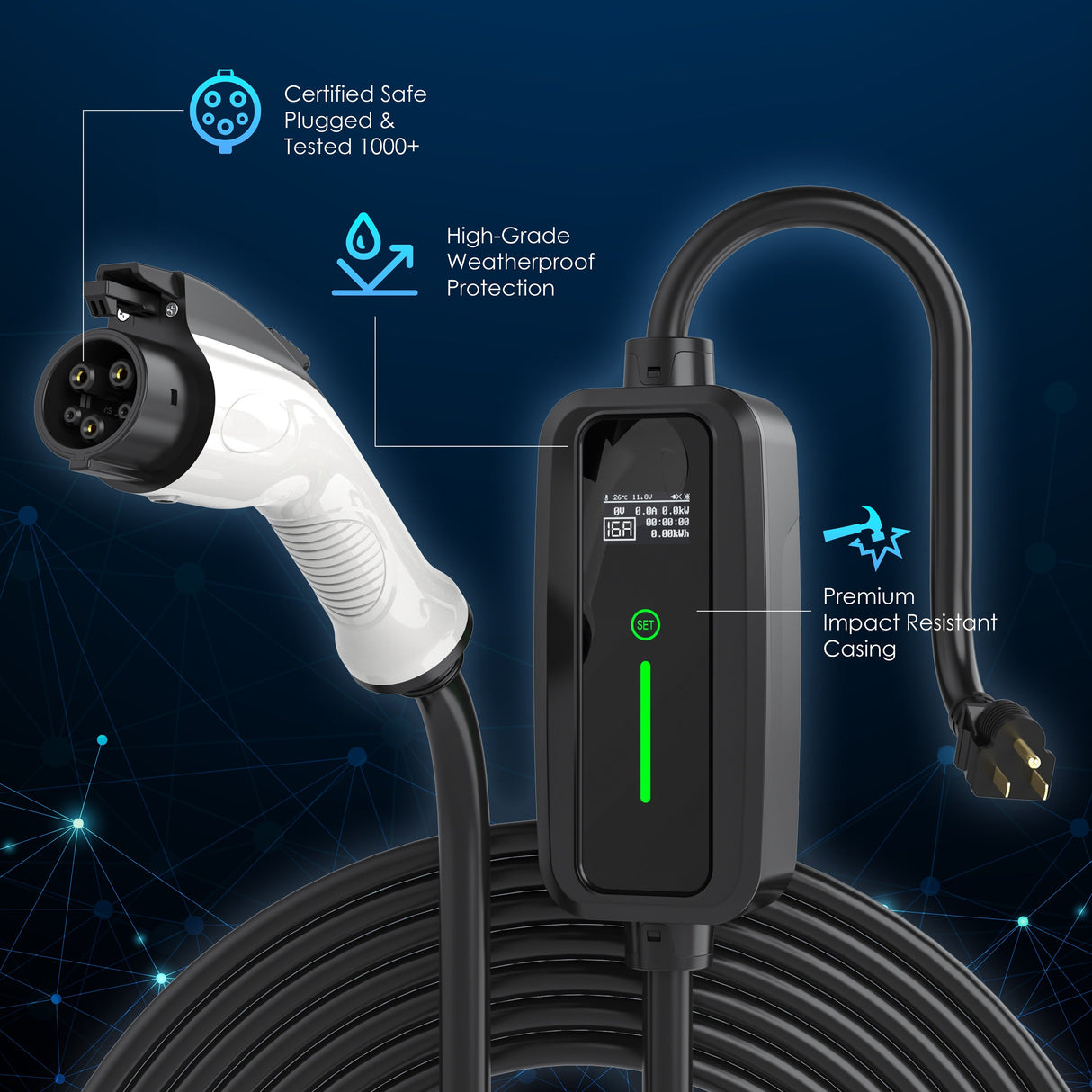 J1772 16A Portable Charger