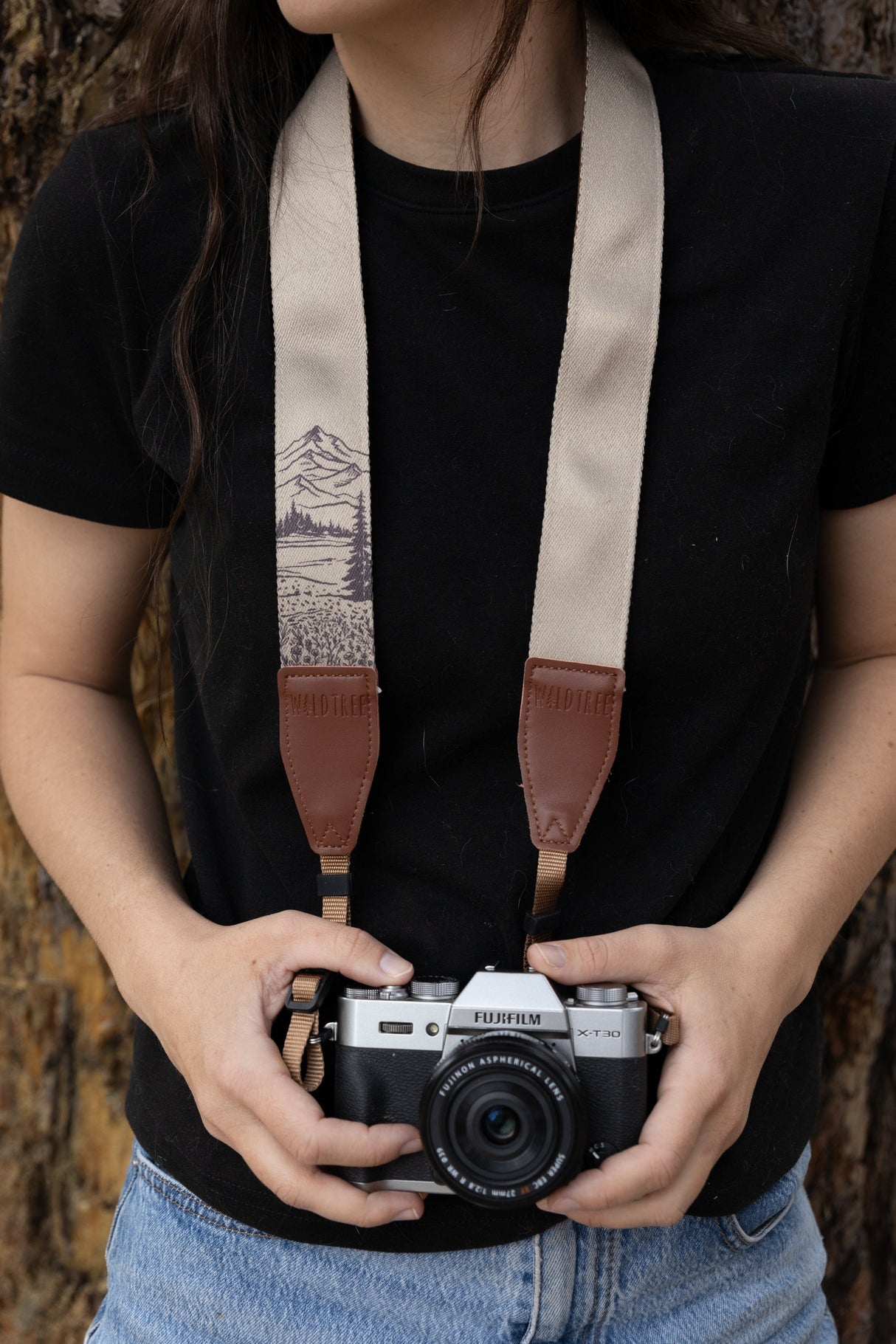 MT flower Brown Camera Strap