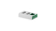 Tilta TBC-E17-FG two-channel LP-E17 battery charger in Forest Green, angled view showing the USB-C and Micro-USB input ports