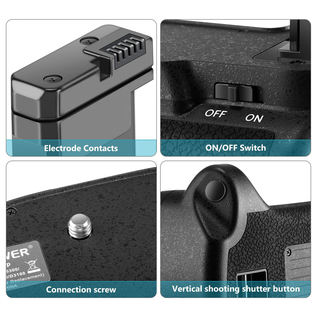 NEEWER BG-2F Battery Grip for Nikon D3100/D3200/D3300/D5300