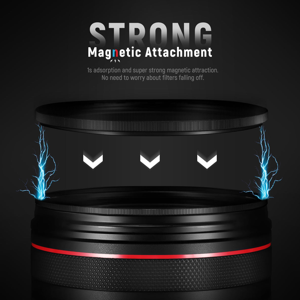NEEWER 5-in-1 Magnetic Lens Filter Kit (1/4 Black Diffusion+GND8+ND8+ND64+Ring)