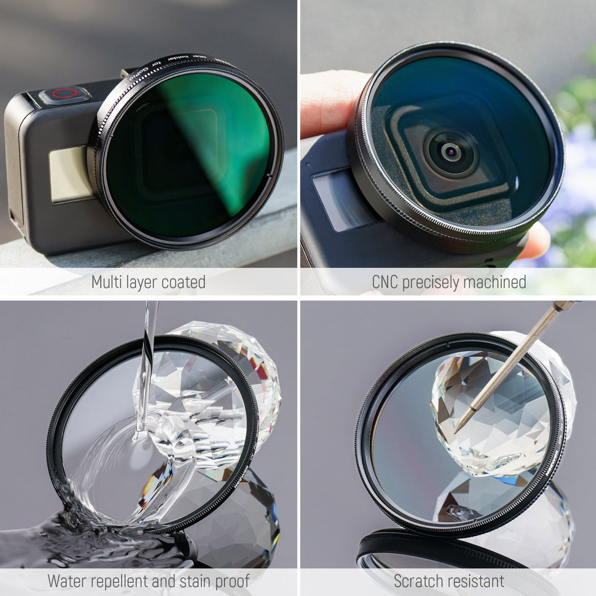 NEEWER 58mm Lens Filter Kit For GoPro Hero 8/7/6/5
