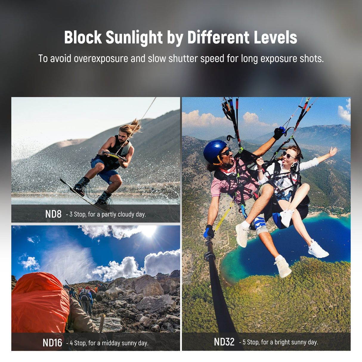 NEEWER 4 Pack ND Filter Set For GoPro Hero 12/11/10/9