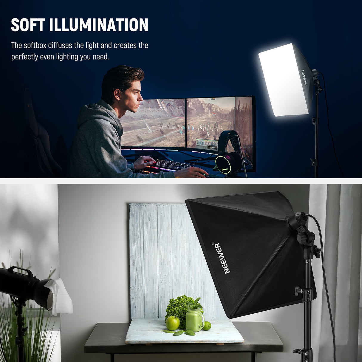 NEEWER SF40 16x16in/40x40cm Softbox Lighting Kit