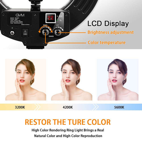 GVM Bi-Color LED Ring Light (18")