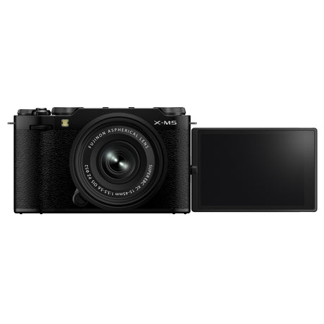 Fujifilm X-M5 Black with XC15-45mm lens - LCD open