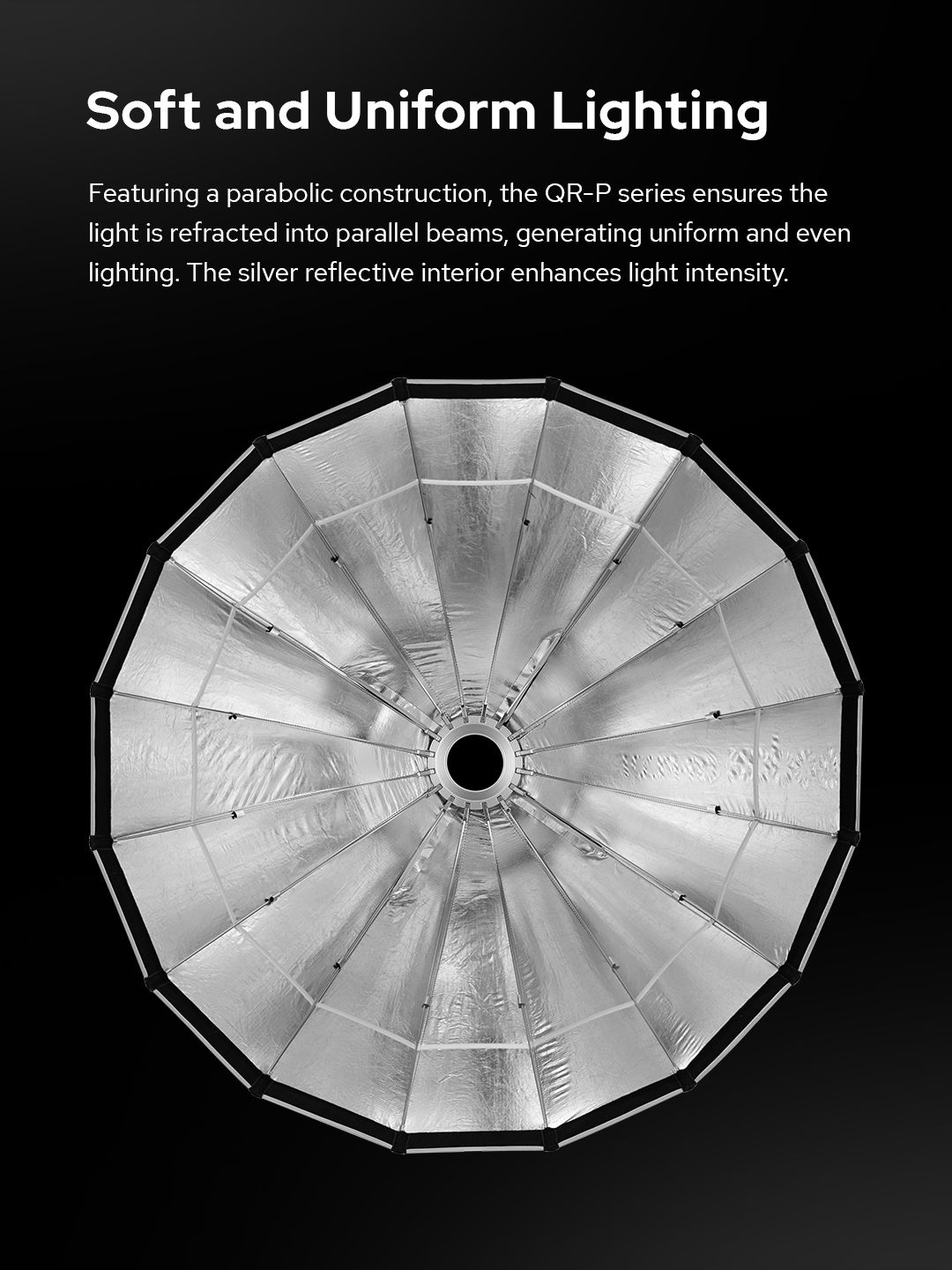 Godox QR-P60T parabolic softbox, silver interior