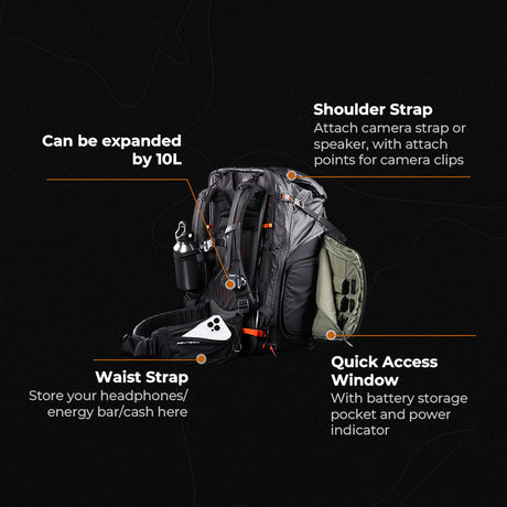 PGYTECH OnePro Flex Backpack 50L(Space Black) + Camera Insert L