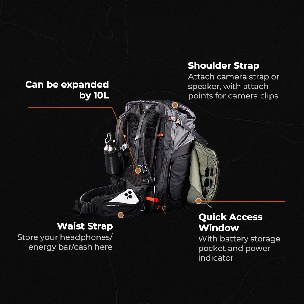PGYTECH OnePro Flex Backpack 40L (Space Black) + Camera Insert M