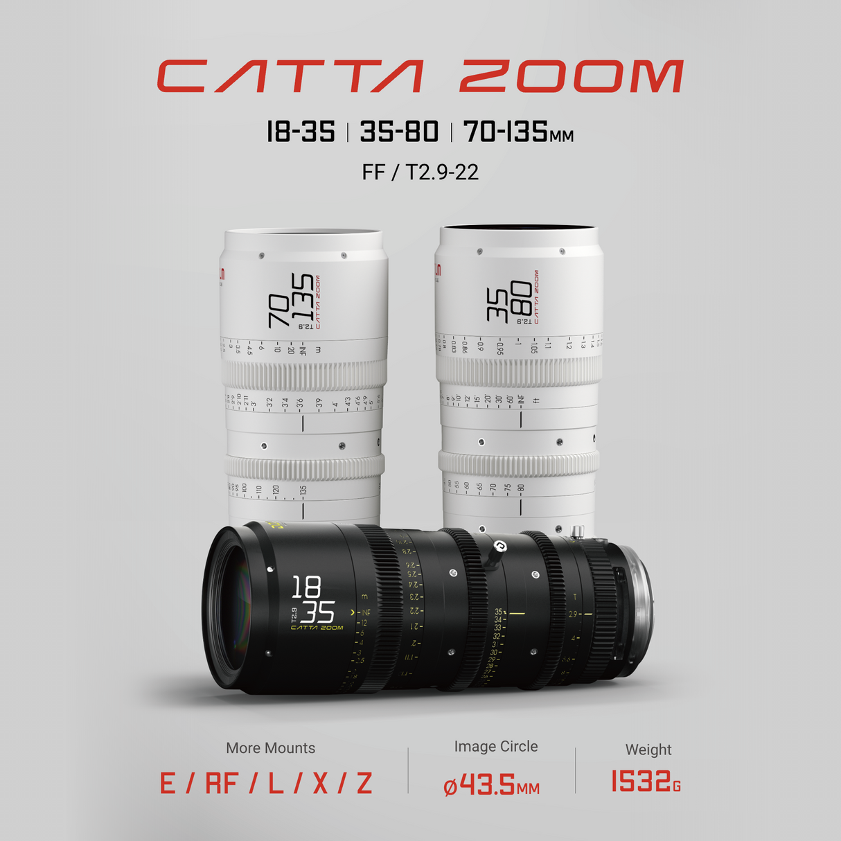 Catta Zoom T2.9-22   18-35|35-80|70-135MM