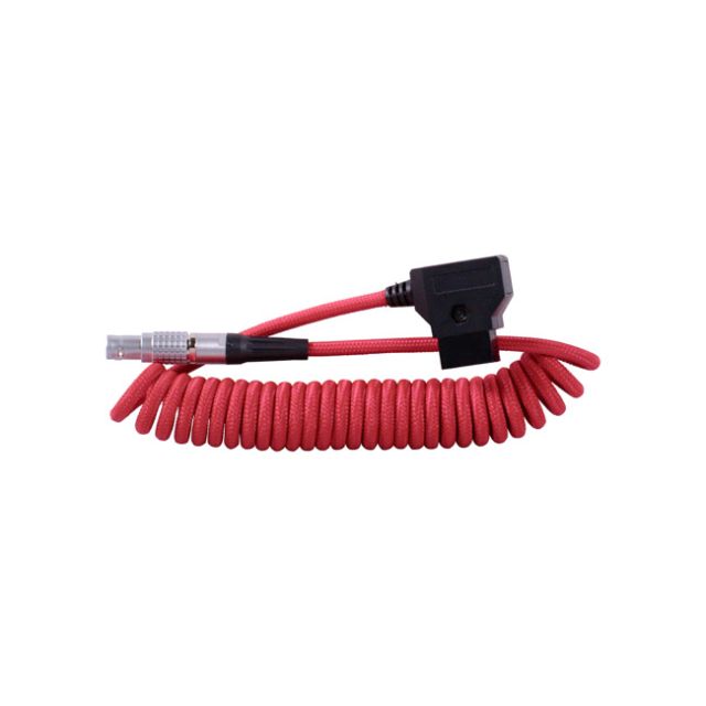 Blackhawk D-TAP to LEMO 2 Pin 0B Male Power Cable (Coiled, 12-24", RED)