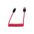 Blackhawk Mini HDMI to Full HDMI Cable (Coiled, 12-24", RED)