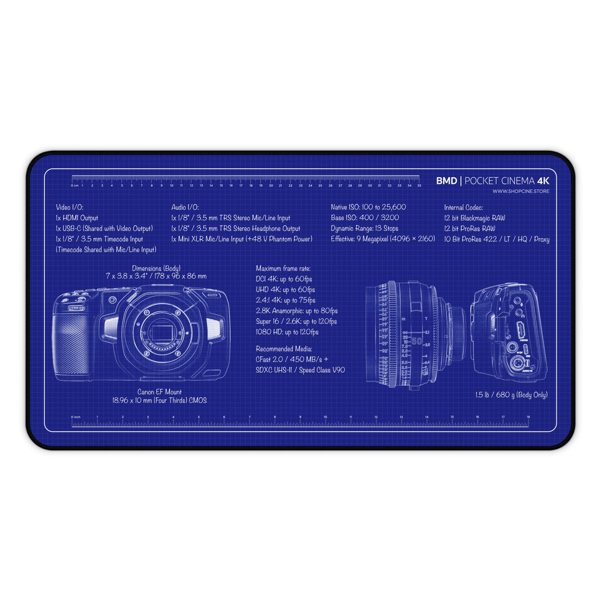 Pocket Cinema 4k | Blueprint Camera Mat