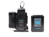 Indipro 2x Micro-Series 98Wh V-Mount Li-Ion Batteries and Dual V-Mount Battery Intelligent Charger Kit