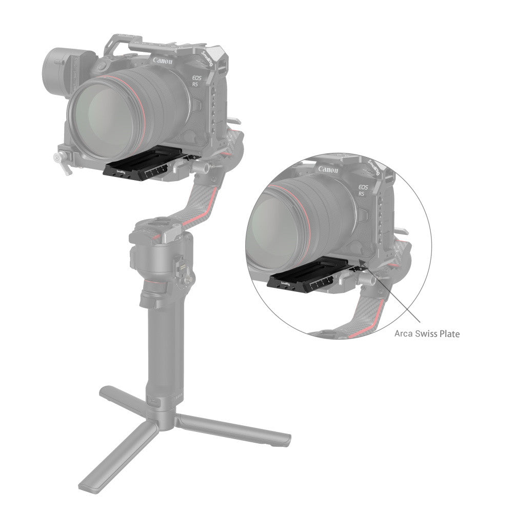SmallRig Quick Release Plate for DJI RS 2 / RSC 2 / Ronin-S / RS 3 / RS 3 Pro / RS 4 / RS 4 Pro / RS 5 with Manfrotto-to-Arca Type Mount Plate 3061