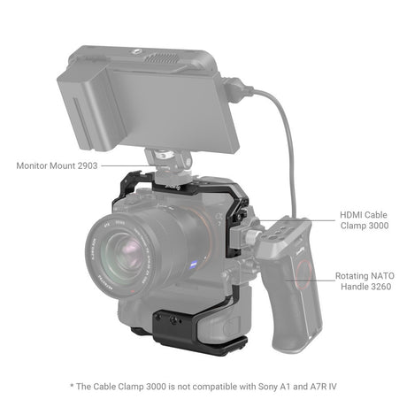 SmallRig Cage for Sony Alpha 7R V / Alpha 7 IV / Alpha 7S III / Alpha 7R IV / Alpha 1 with VG-C4EM Battery Grip 3594