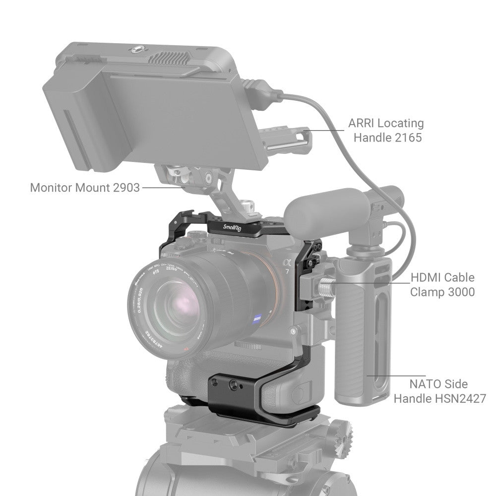 SmallRig Cage for Sony Alpha 7R V / Alpha 7 IV / Alpha 7S III / Alpha 7R IV / Alpha 1 with VG-C4EM Battery Grip 3594