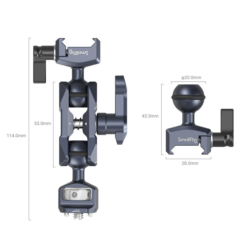 SmallRig Magic Arm with Dual Ball Heads (1/4”-20 Screw and NATO Clamp)