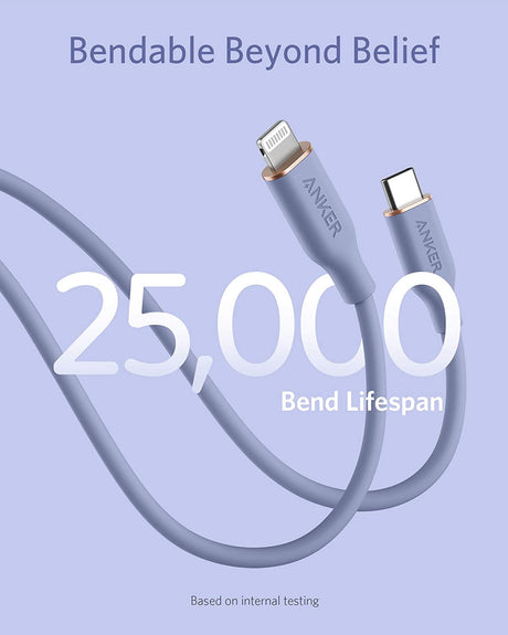 Anker 641 USB-C to Lightning Cable (Flow, 3 ft Silicone)