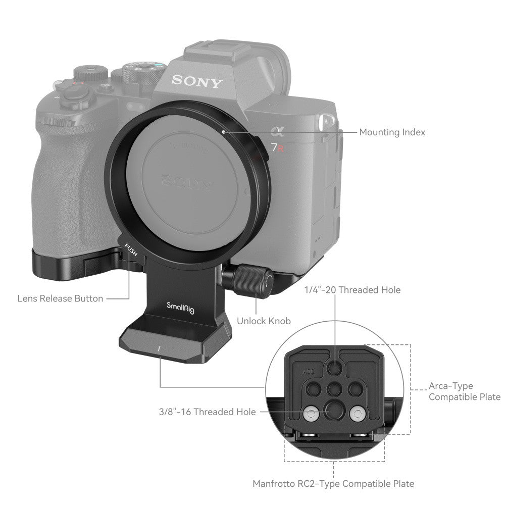 SmallRig Rotatable Horizontal-to-Vertical Mount Plate Kit for Sony Alpha 7 V / 7R V / 7 IV / 7S III / 7R IV 4148