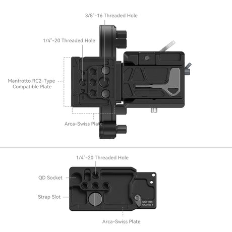SmallRig Rotatable Horizontal-to-Vertical Mount Plate Kit for FUJIFILM GFX Series 4305
