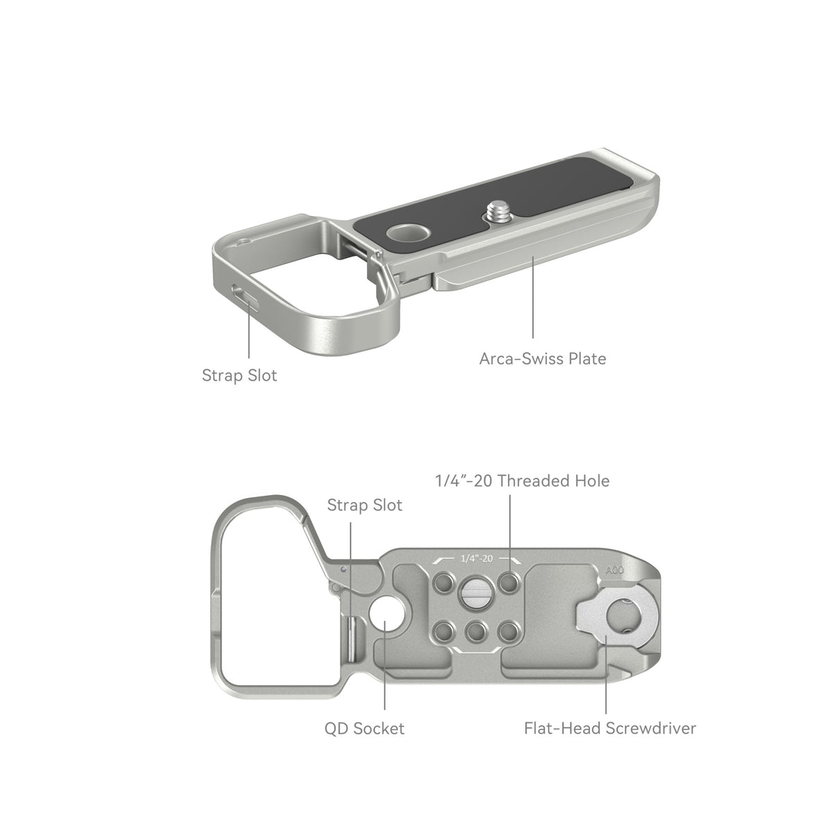 SmallRig Bottom Mount Plate for Sony Alpha 7C II & Alpha 7CR (Silver)