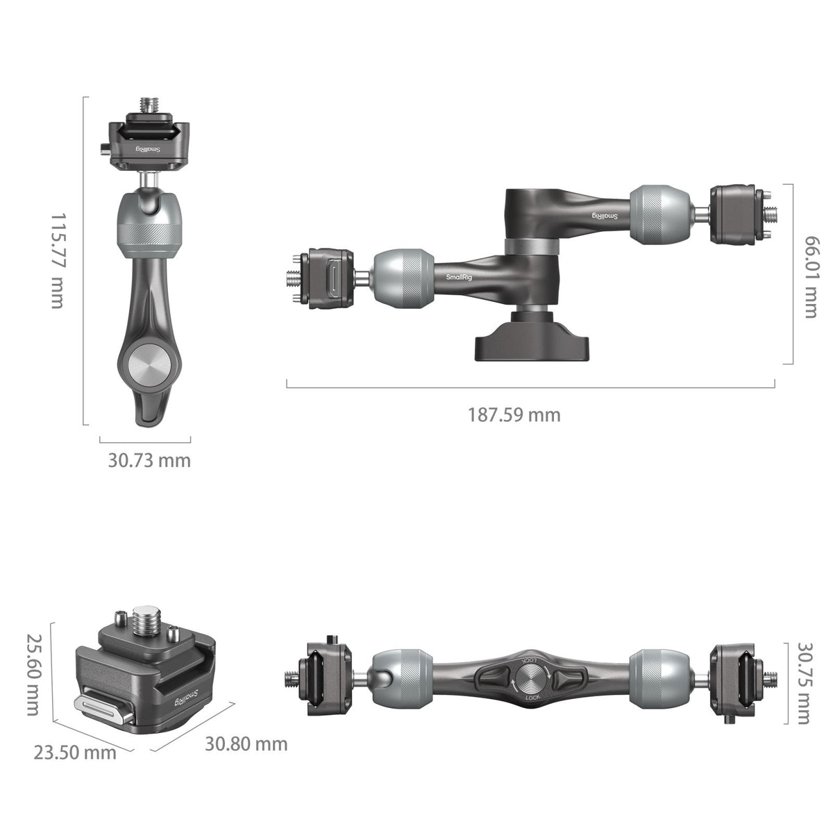 SmallRig HawkLock H21 Quick Release Rosette Magic Arm (7")