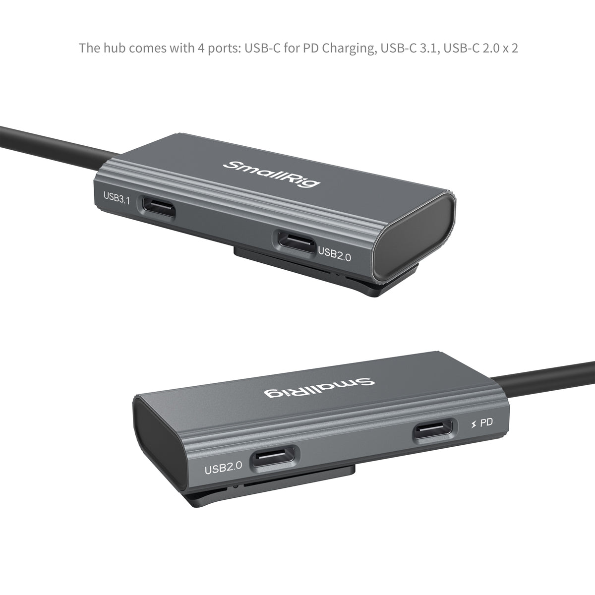 SmallRig 4-in-1 USB-C Hub PD 100W / USB-C 3.1 / USB-C 2.0 with Audio Adapter x 2