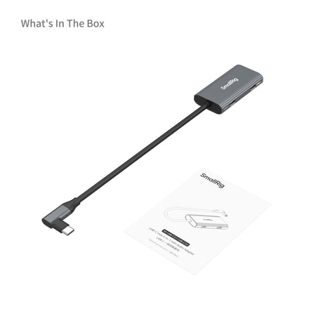 SmallRig 4-in-1 USB-C Hub PD 100W / USB-C 3.1 / USB-C 2.0 with Audio Adapter x 2
