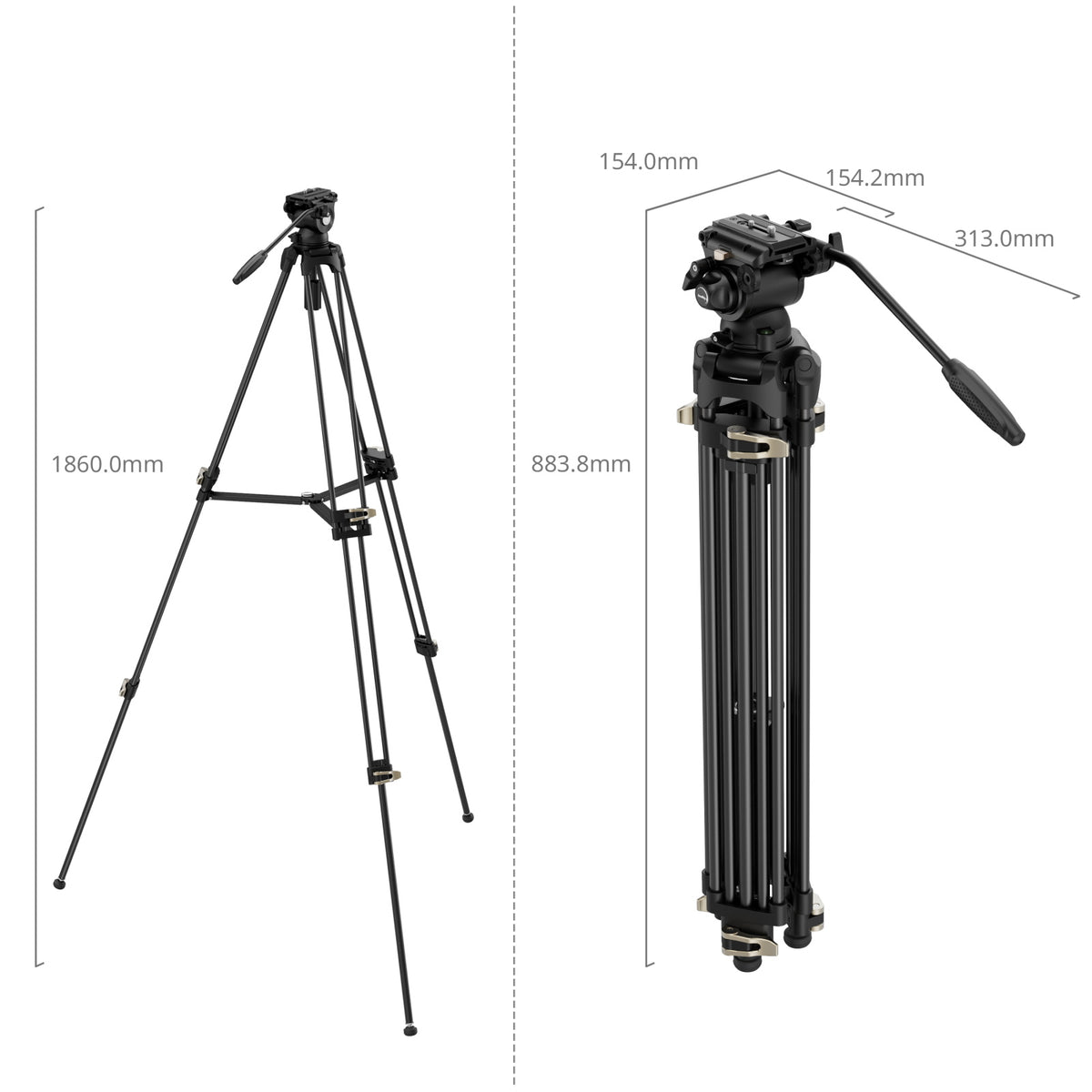 SmallRig Heavy-Duty Fluid Head Tripod Kit AD-01S