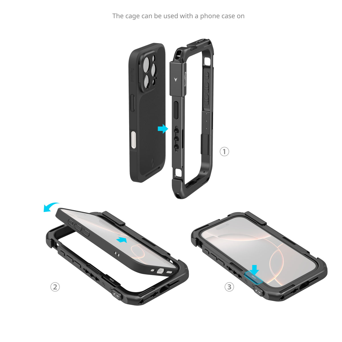 SmallRig 4827 iPhone 16 Pro Max cage, angled view