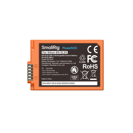 SmallRig EN-EL25 USB-C Rechargeable Camera Battery (Orange)