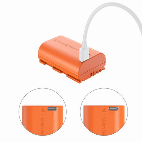 SmallRig LP-E6NH USB-C Rechargeable Camera Battery (Orange)