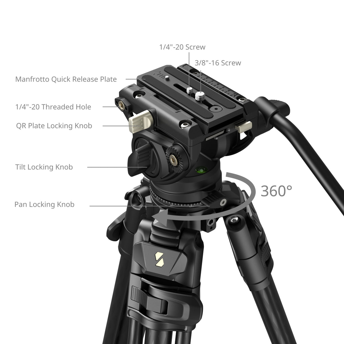 SmallRig AD-50 Max Video Carbon Fiber Tripod