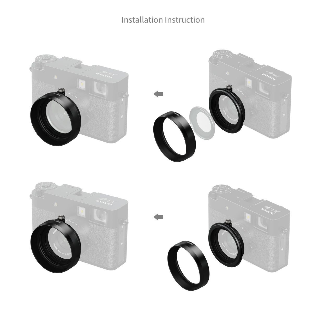 SmallRig Lens Hood for FUJIFILM X half (Black)