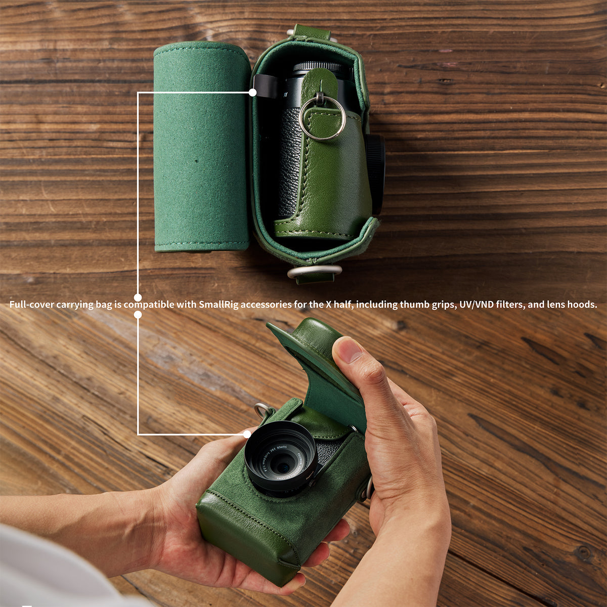 SmallRig Leather Case Kit for FUJIFILM X half (Green)