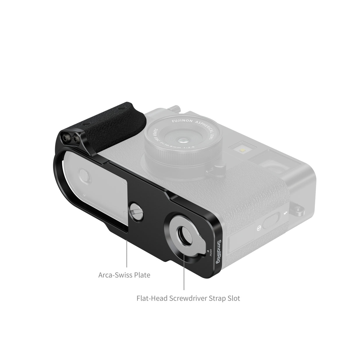 SmallRig L-Shaped Mount Plate with Silicone Handle for FUJIFILM X half (Black)