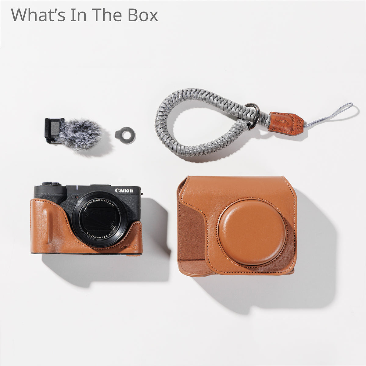 SmallRig Leather Case Kit for Canon PowerShot V1 (Brown)