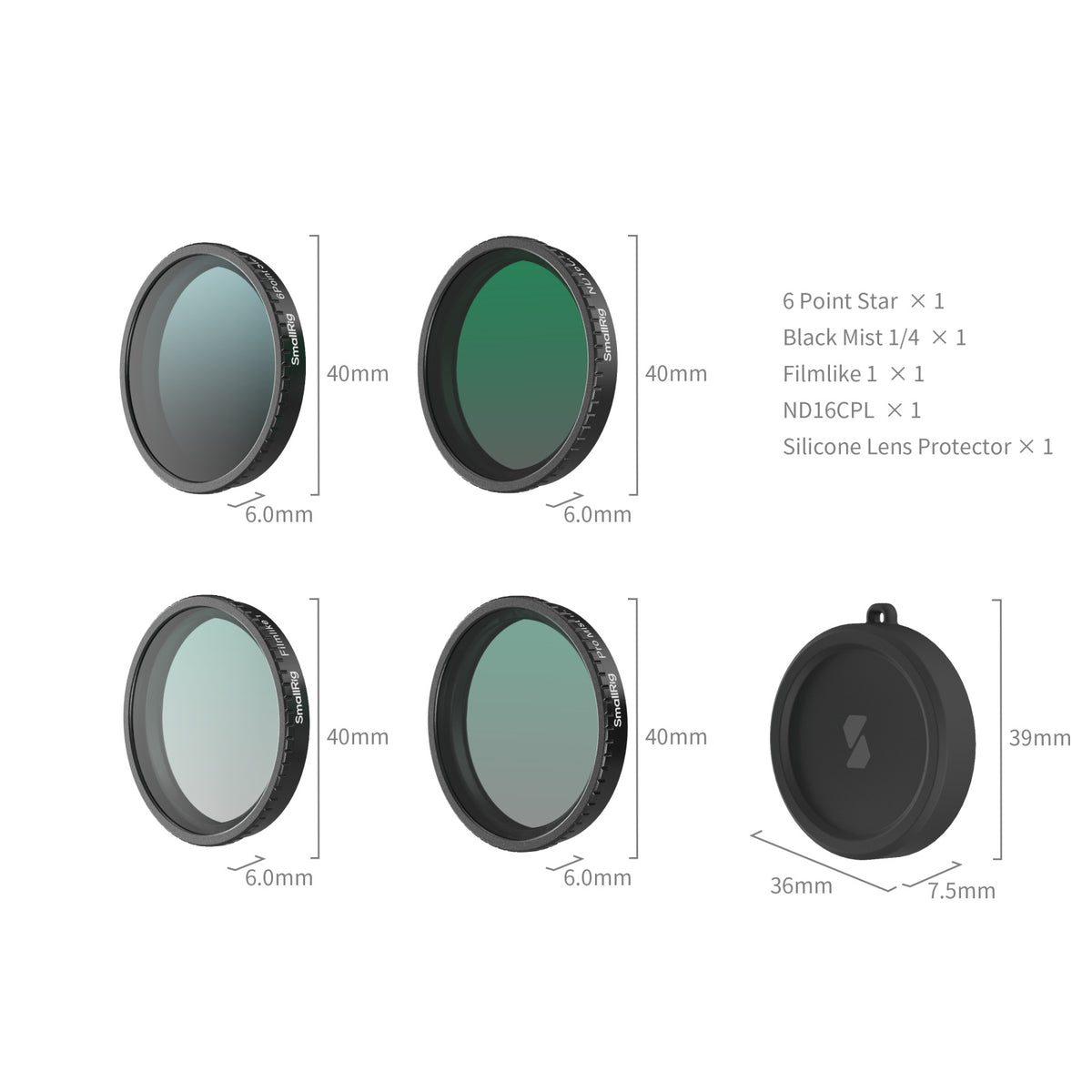 SmallRig Filter Kit for DJI Osmo Action 5 Pro / 4