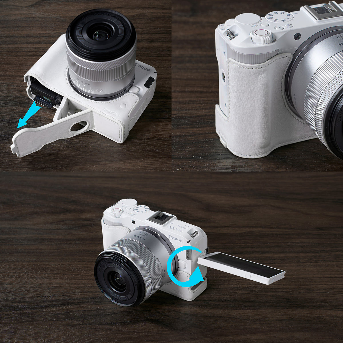 SmallRig Leather Half Case Kit for Canon EOS R50 V (White)