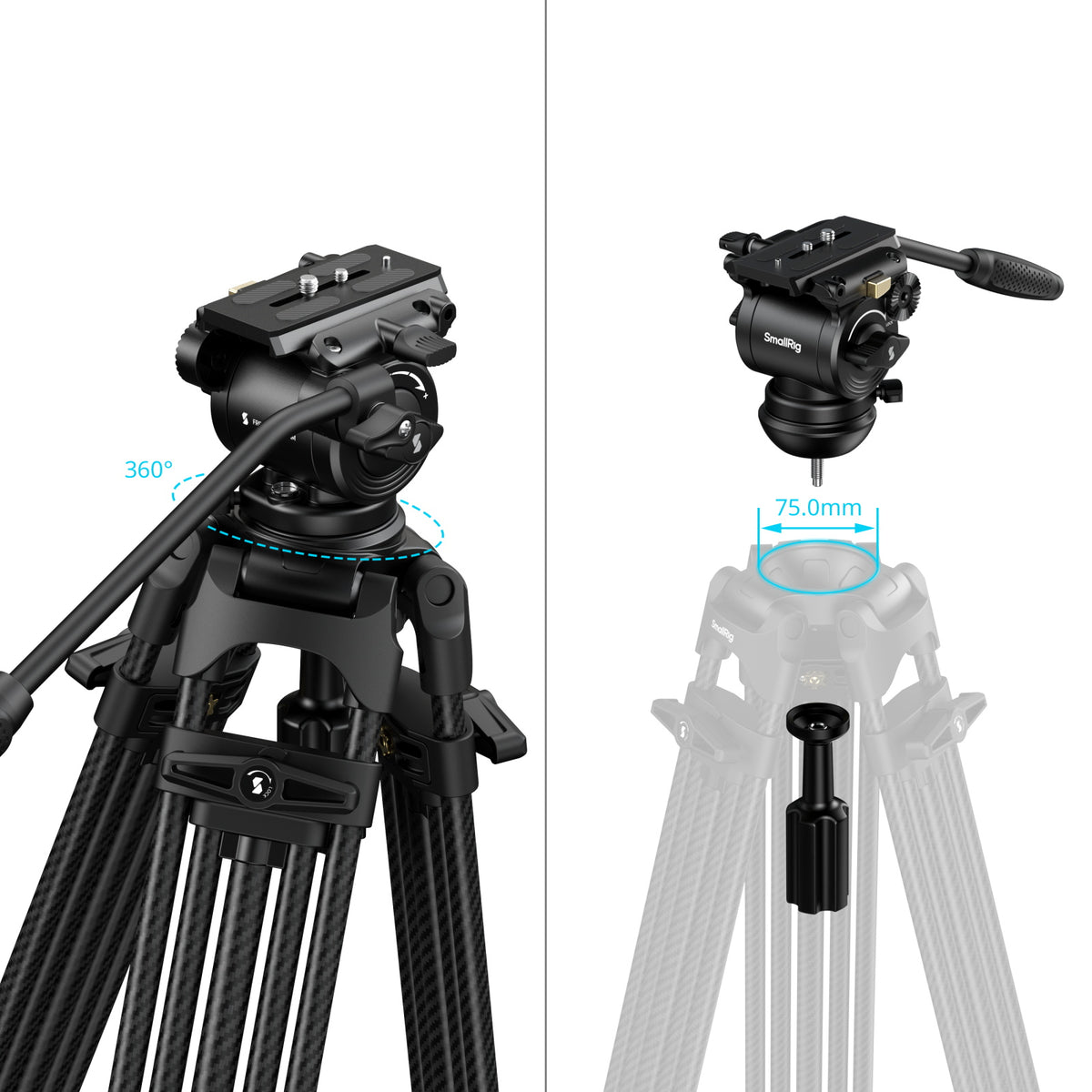 SmallRig FSD14 FreeSpeed Heavy-Duty Carbon Fiber Tripod