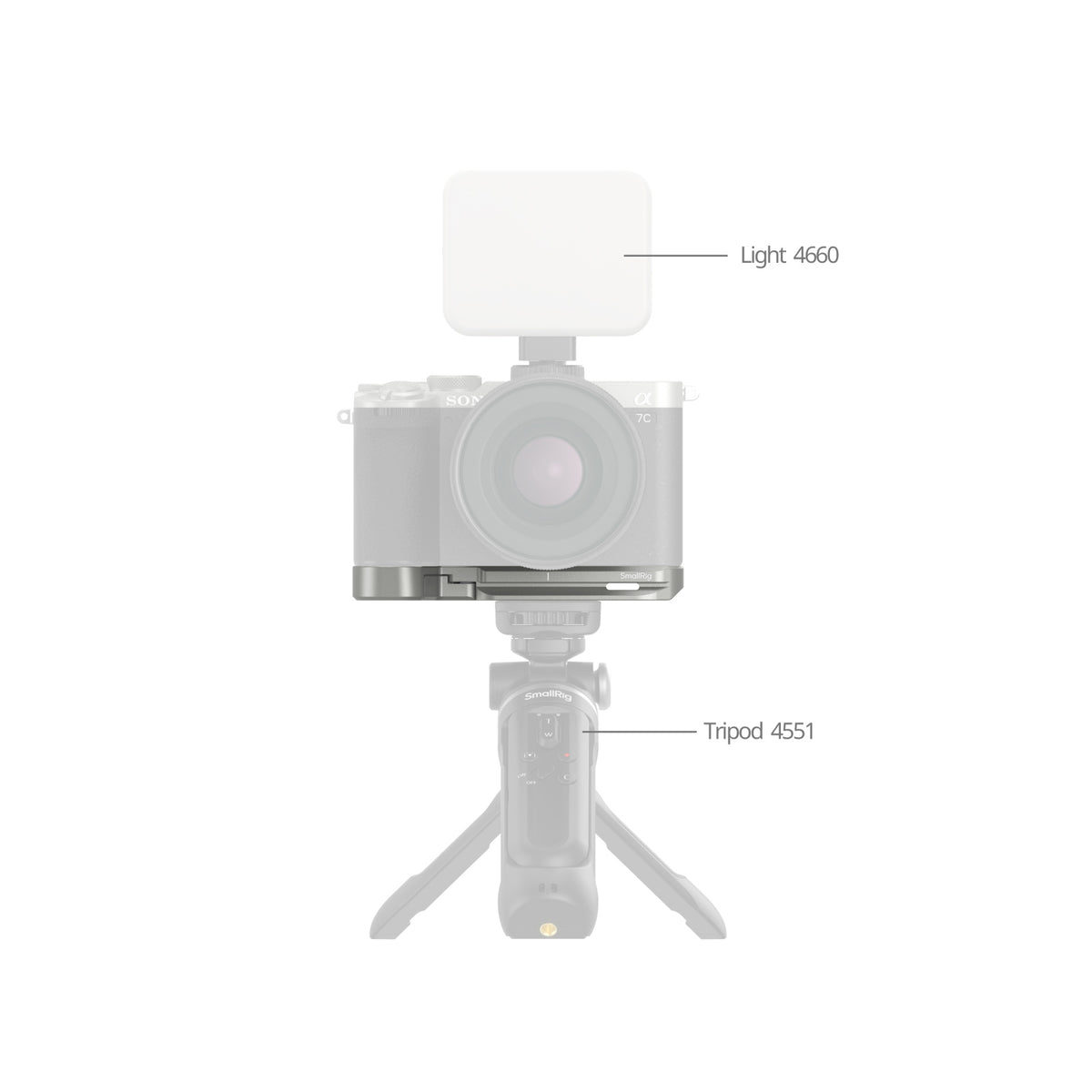 SmallRig Baseplate with Airtag Slot for Sony Alpha 7C II & Alpha 7CR (Silver)