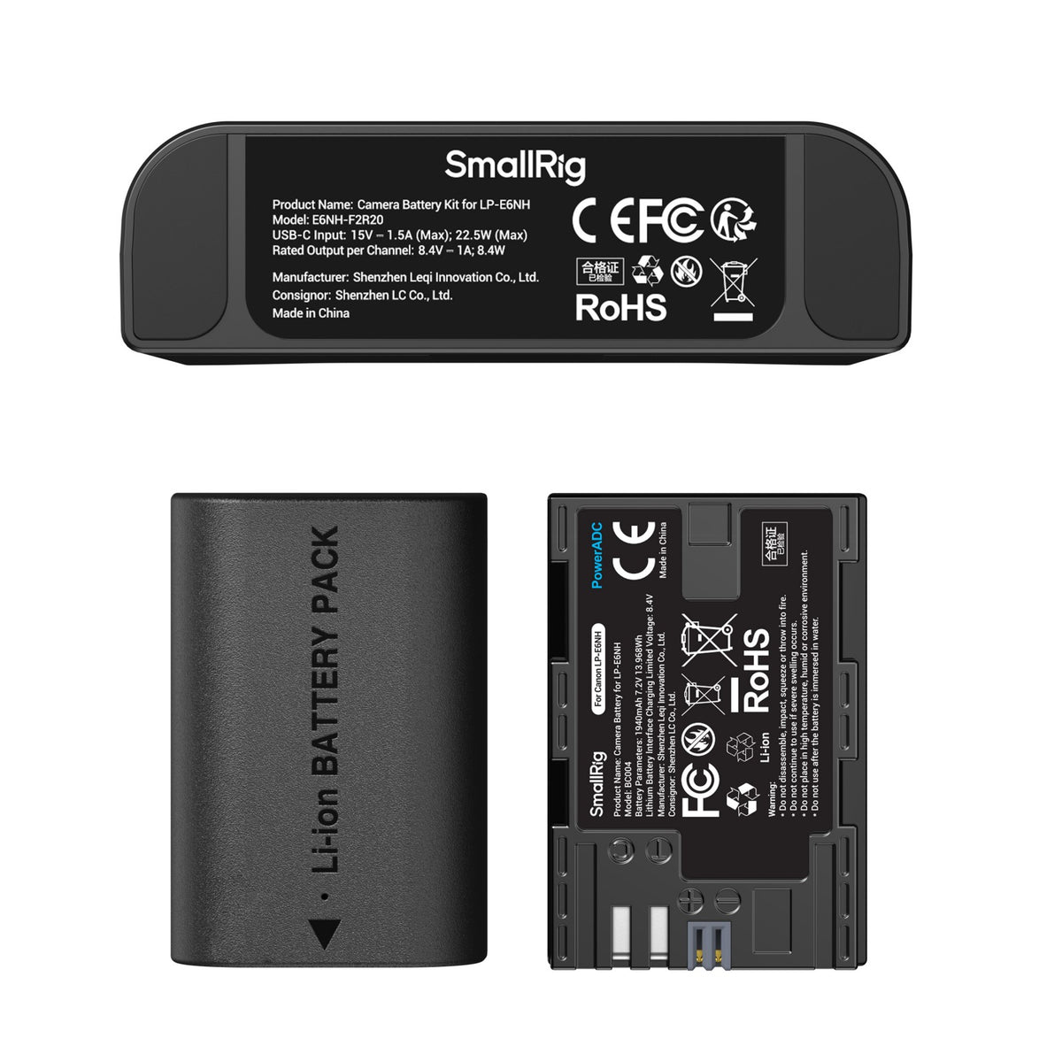 SmallRig Turbo Charging Kit for LP-E6NH Camera Batteries