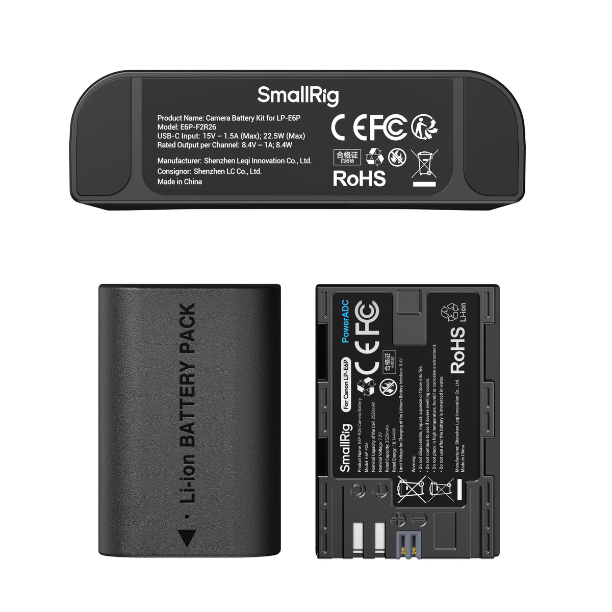 SmallRig Turbo Charging Kit for LP-E6P Camera Batteries