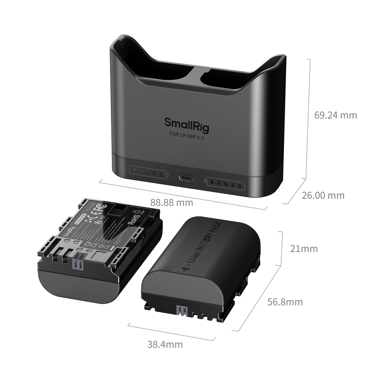 SmallRig Turbo Charging Kit for LP-E6P Camera Batteries