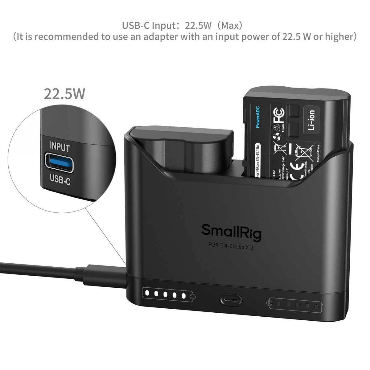 SmallRig Turbo Charging Kit for EN-EL15c Camera Batteries