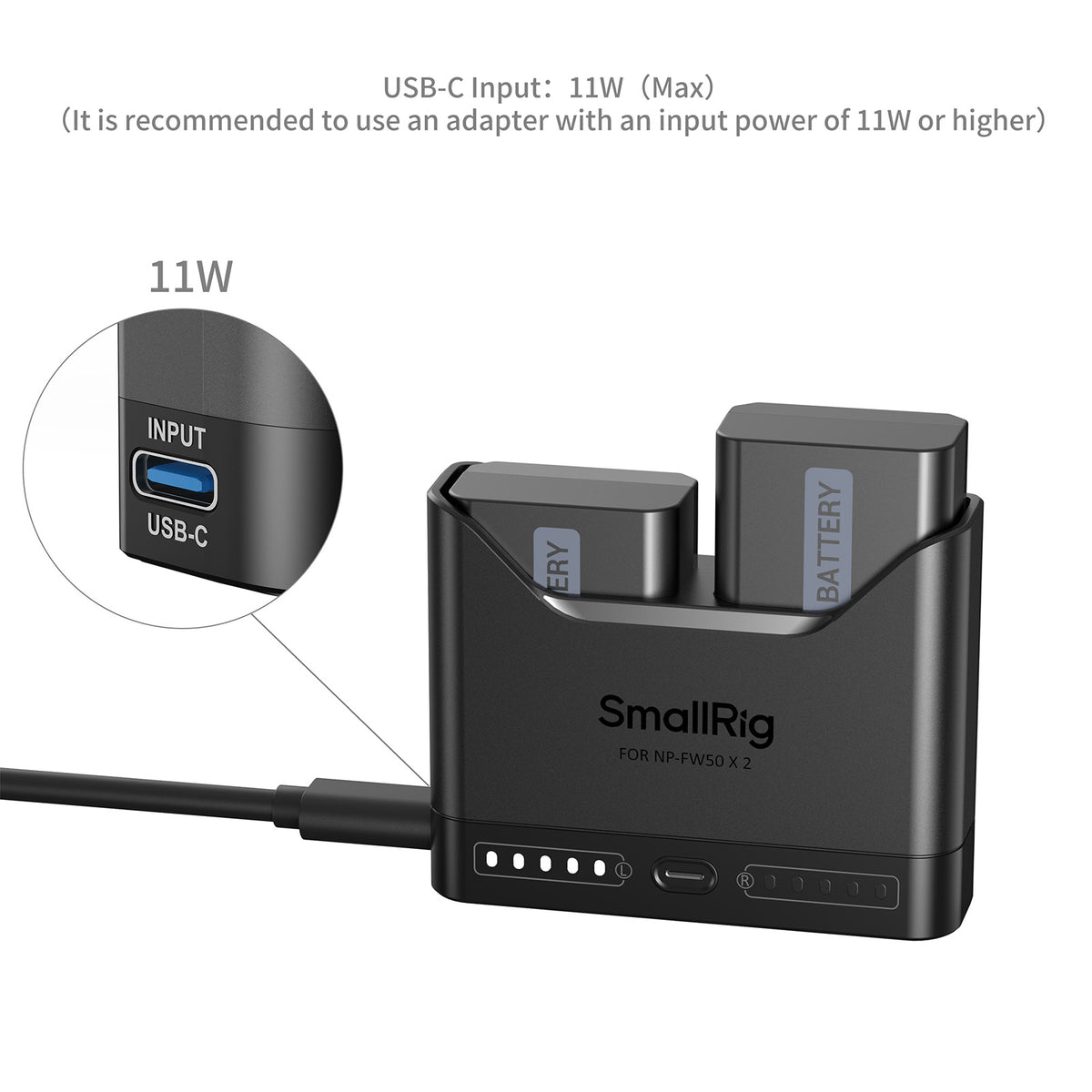 SmallRig Turbo Charging Kit for NP-FW50 Camera Batteries