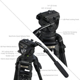 SmallRig FSD18 FreeSpeed Heavy-Duty Carbon Fiber Tripod