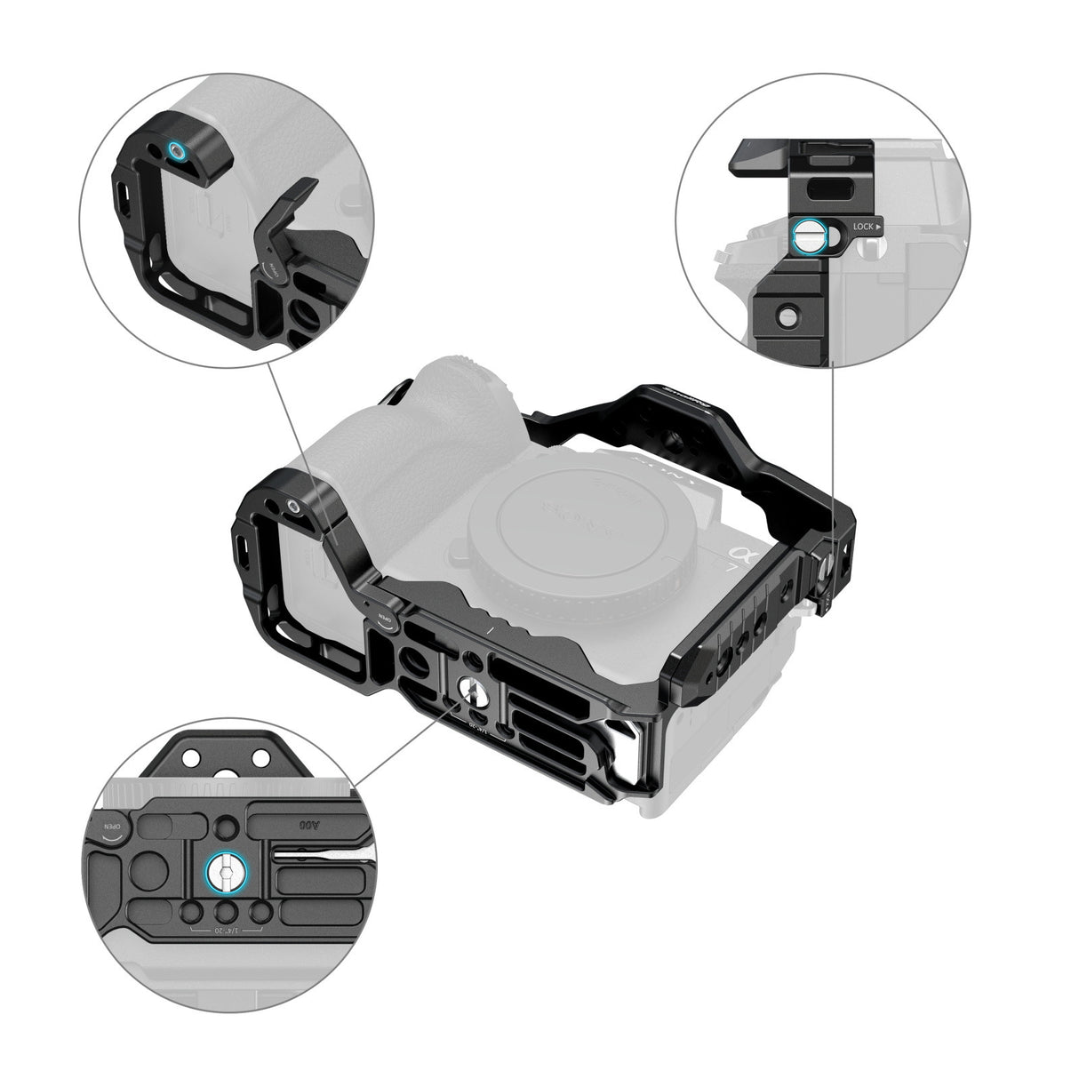 SmallRig "HawkLock" Cage Kit for Sony Alpha 7R V / 7 IV / 7S III / 7 V (Advanced Edition) 5599
